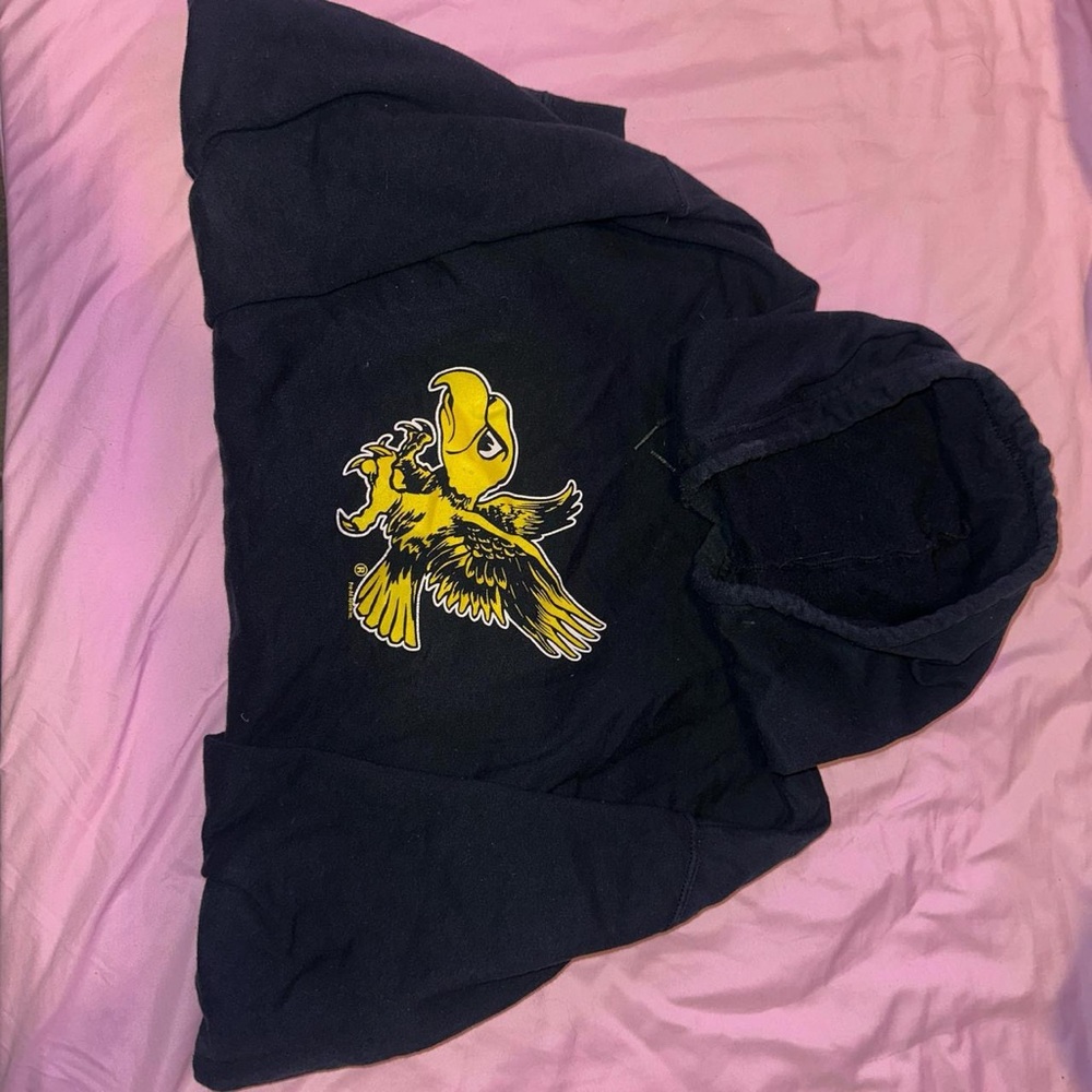 Fruit of the Loom Black and Yellow hoodie